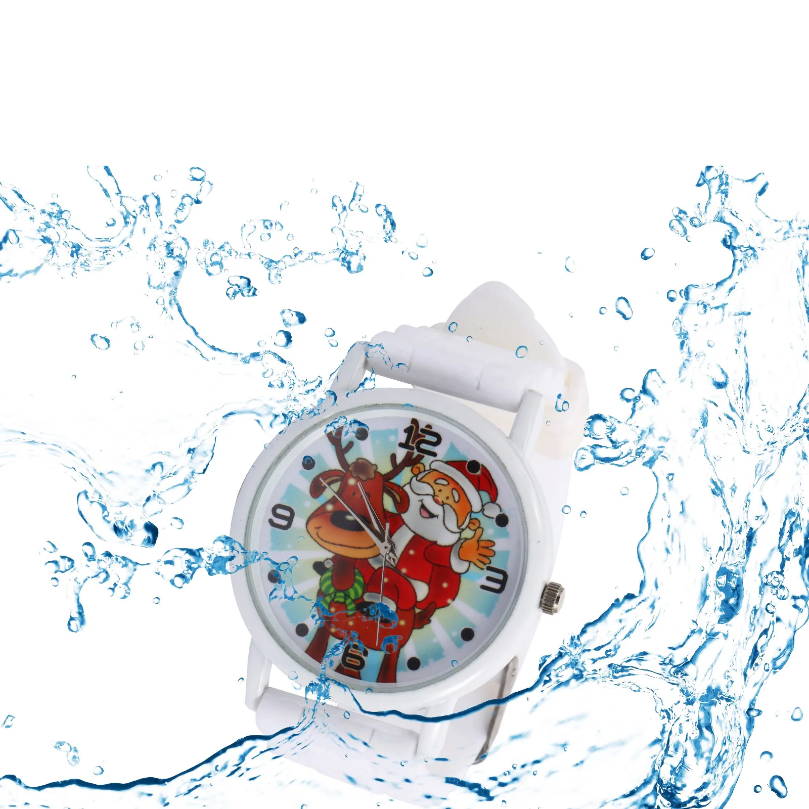 

1Pcs Cartoon Watch Lovely Christmas Pattern Silicone Band 's Analog Wristwatch for Birthday Gift Xmas Themed