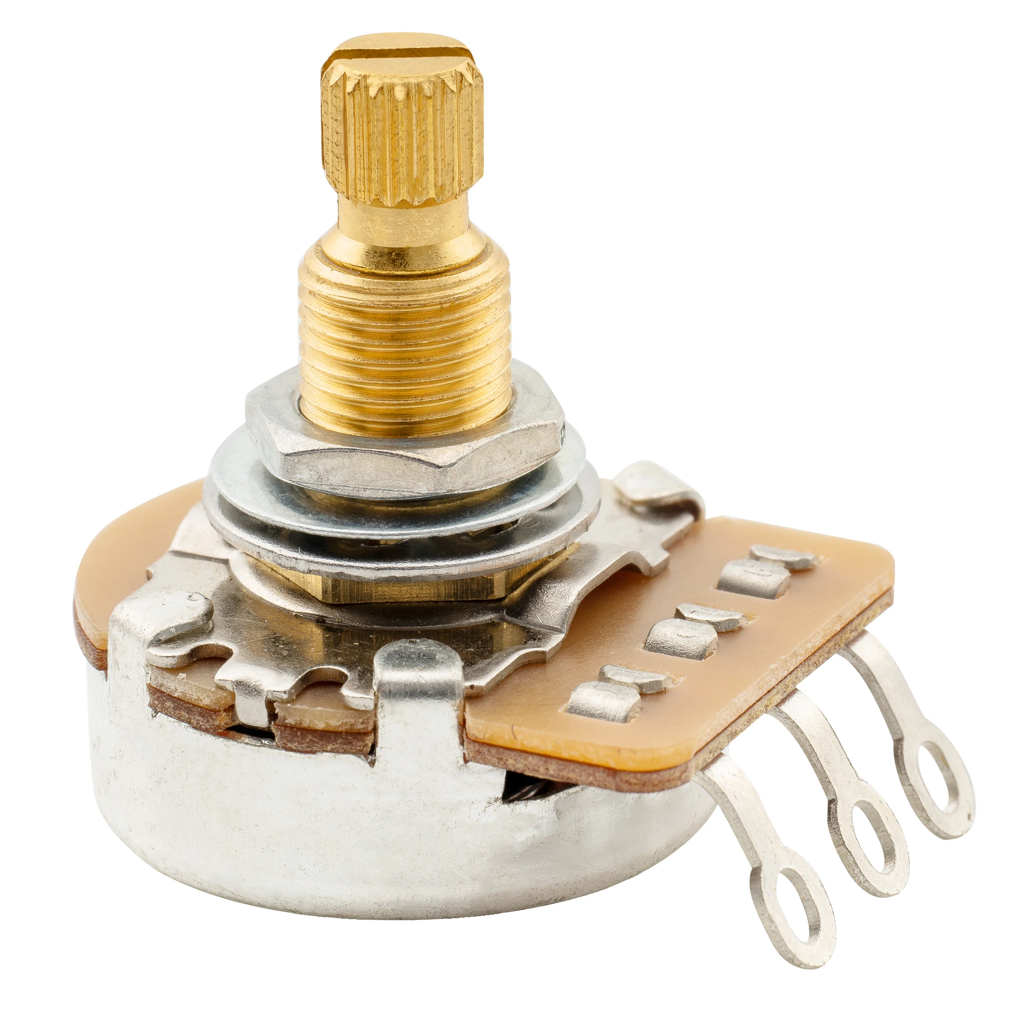 Musiclily Pro HD A250K/B250K/A500K/B500K/A25K/A1M Vollmessing Metrisch Grob 18-Spline Geteilter Schaft Potentiometer – Detail 3