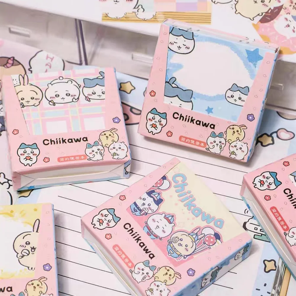 200 시트 Chiikawa Hachiware 스티커 메모 만화 우사기 미니 휴대용 메모 학생 문구 교사 사무용품 소녀 선물