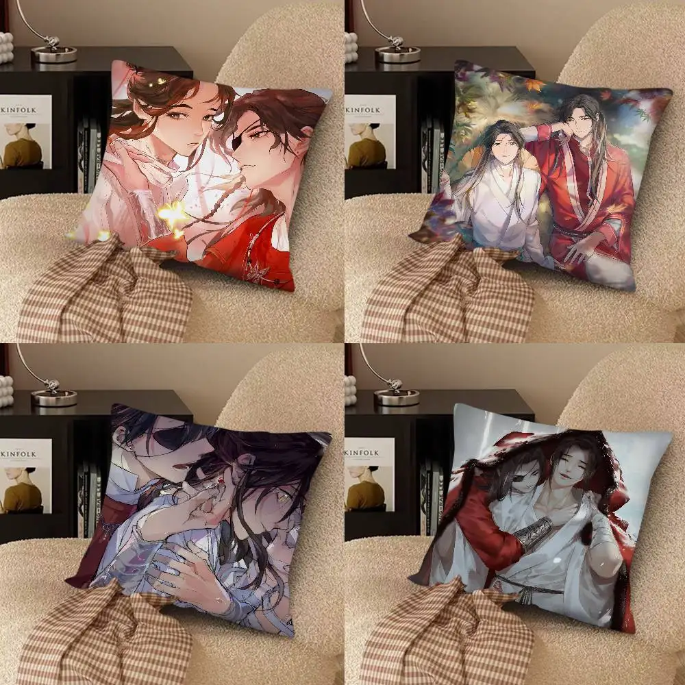 Heaven Officials Blessing Anime Pillow Case Fashion Square Pillowcase Bedroom Sofa Room Ins Decoration Leisure