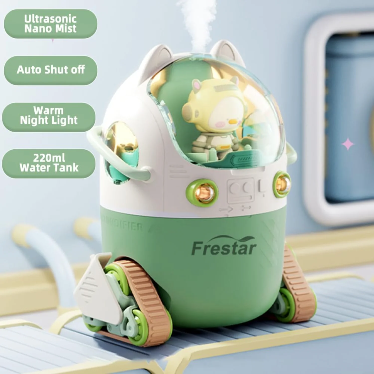 مرطب USB صغير 250 مل مع 7 ألوان LED ضوء ليلي، صغير للنباتات، غرفة النوم، المكتب، غرفة الأطفال، بدون با