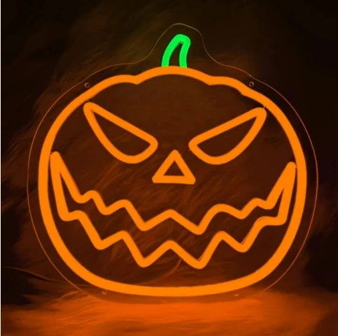 Imagem -03 - Pumpkin Bat Led Neon Sign Decoração do Quarto de Halloween Home Party Quarto Bar Clube Sinais Reguláveis Usb Powered Wall Lamp