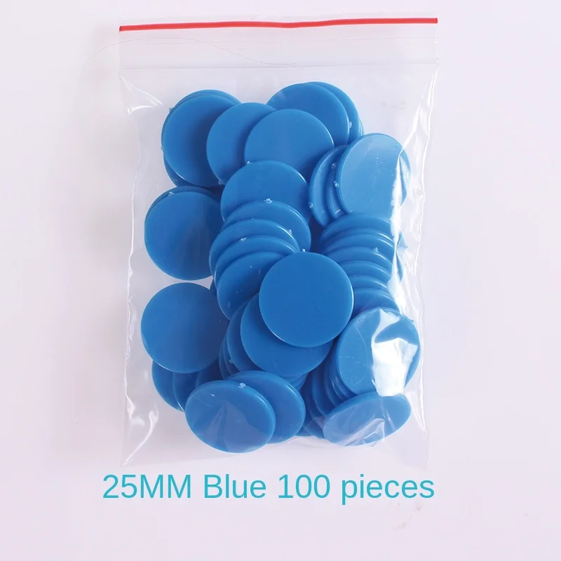 100Pcs/set Plastic Chip Coin Teaching Aids Color Blank Small Round Piece Student Kindergarten Reward Coin Point Coin 25mm