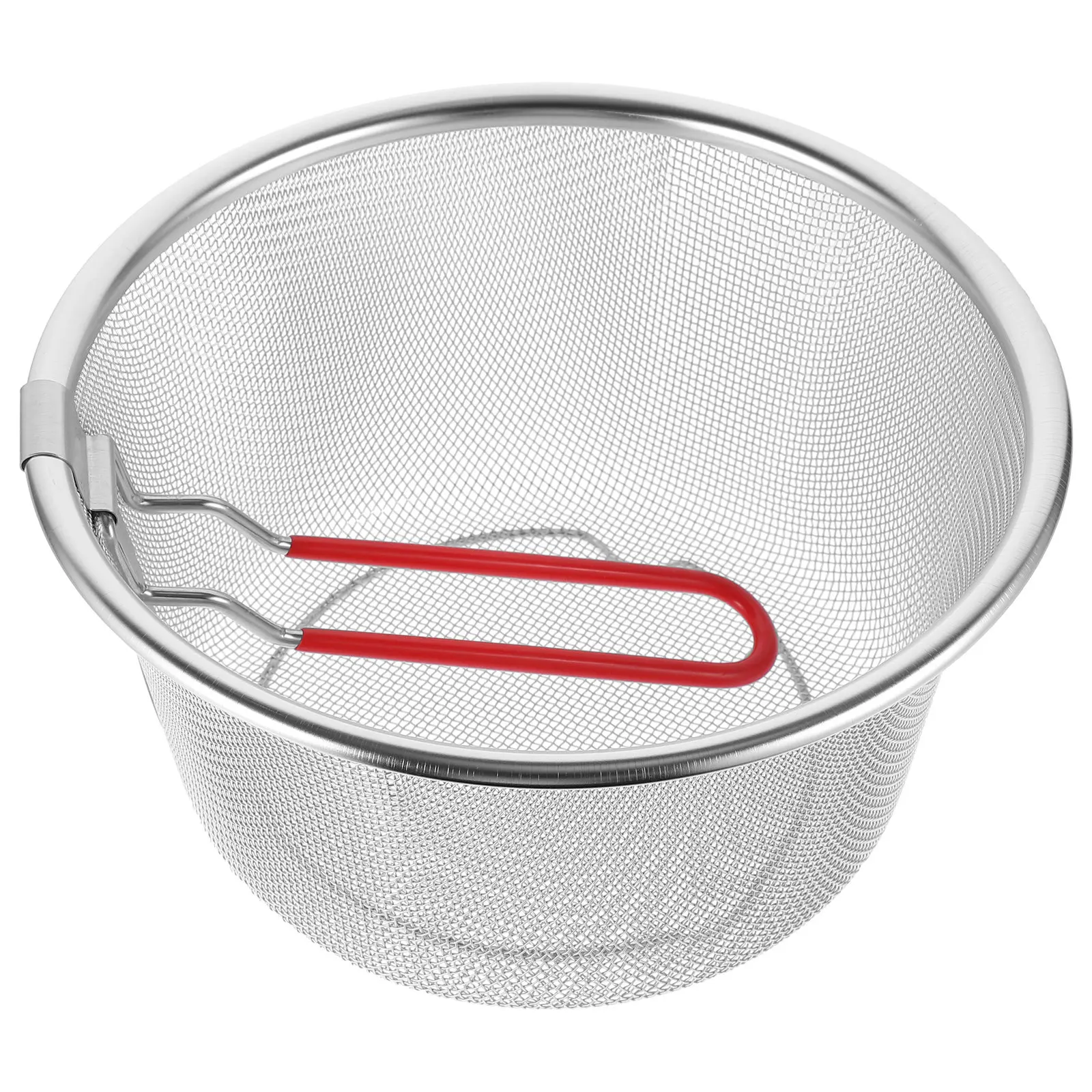 Cesta para freír de acero inoxidable con mango ergonómico, cesta multifuncional para freír papas fritas, pollo y aperitivos