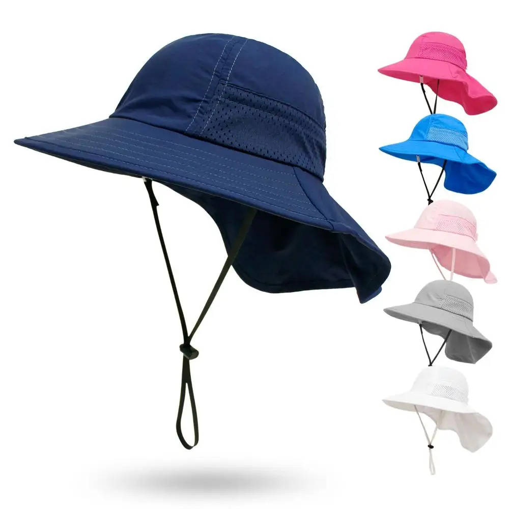 

Summer Adjustable Beach Hat Breathable Sun Protection Hat Beach Play Hat Kids Sun Hat with Neck Flap
