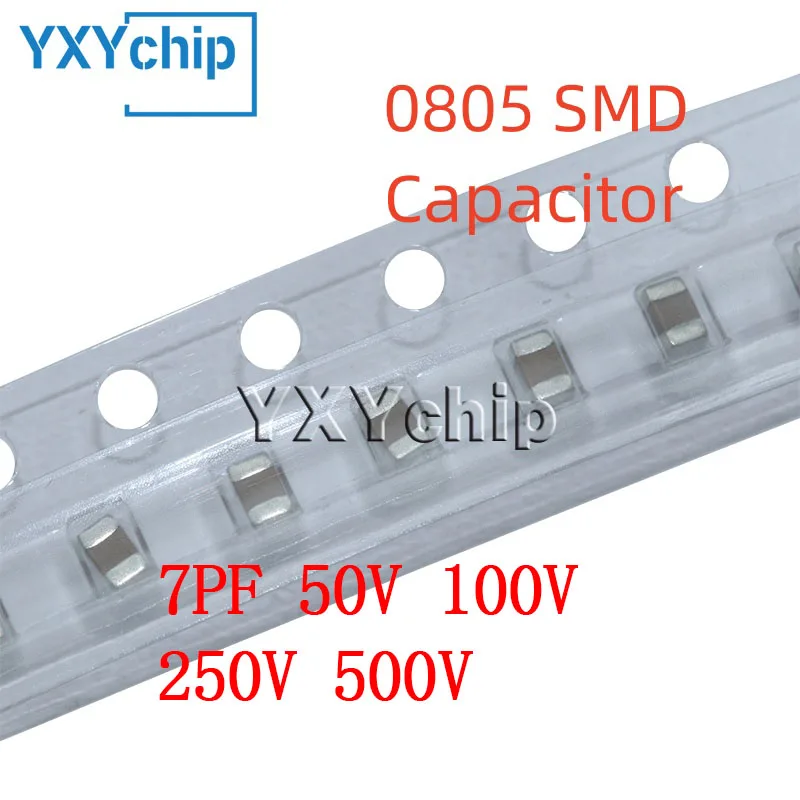 

50PCS 0805 7PF 50V 100V 250V 500V±0.25PF 7R0C C0G SMD Chip Multilayer Ceramic Capacitor