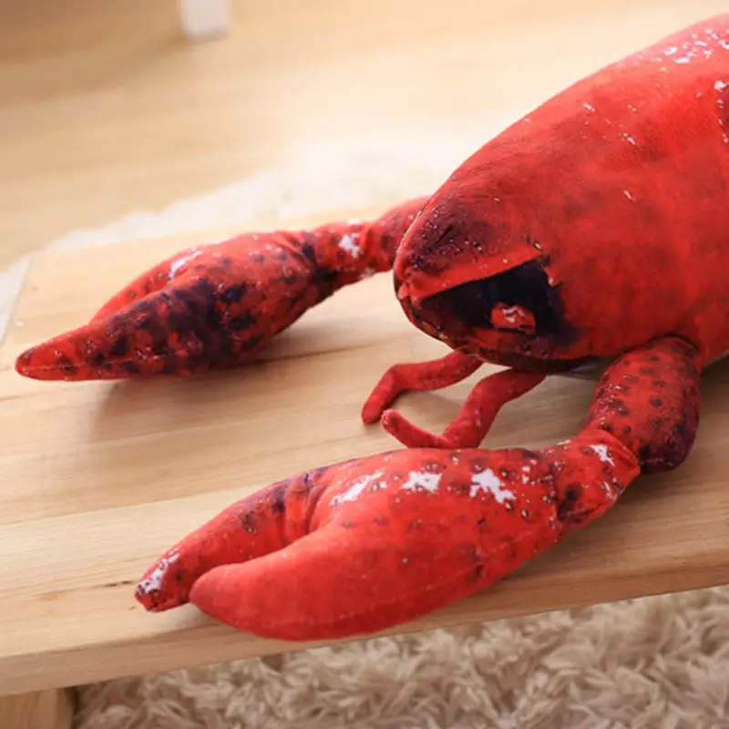 1PC Simulation Lobster Plush Toy Lifelike Lobster Doll Stuffed Sea Animal Soft Pillow Creative Room Decor Funny Gift For Friends