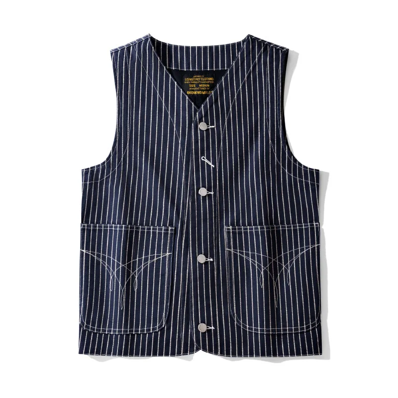 

OKONKWO 12 oz Men Women Retro Double-layer Canvas Vest Outdoor Railway Denim Clothes Outdoor Workwear Camping Hiking Waistcoat