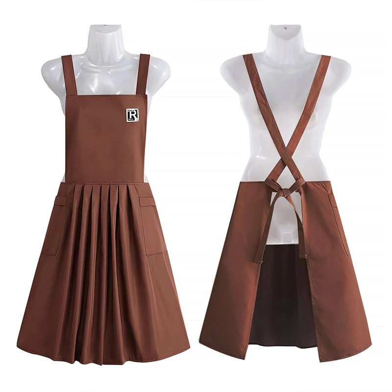 Apron Waterproof For Women Fashionable Popular Stain-Resistant For Cooking Cafe Nursery Beautician Meal Beauty Staff Apron