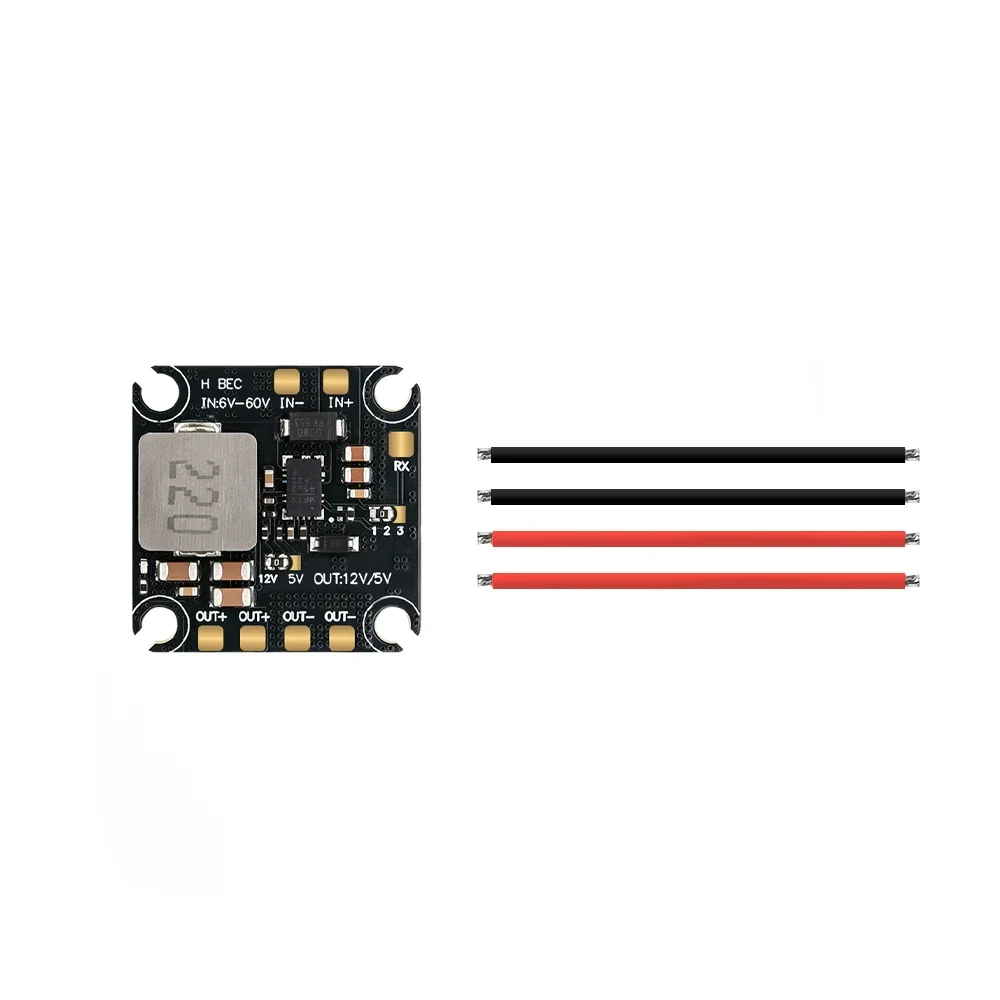HGLRC 6-60V BEC Power Regulator Board, 20x20mm M2/M3 Mount Hole, Switchable 5V 12V Dual Output