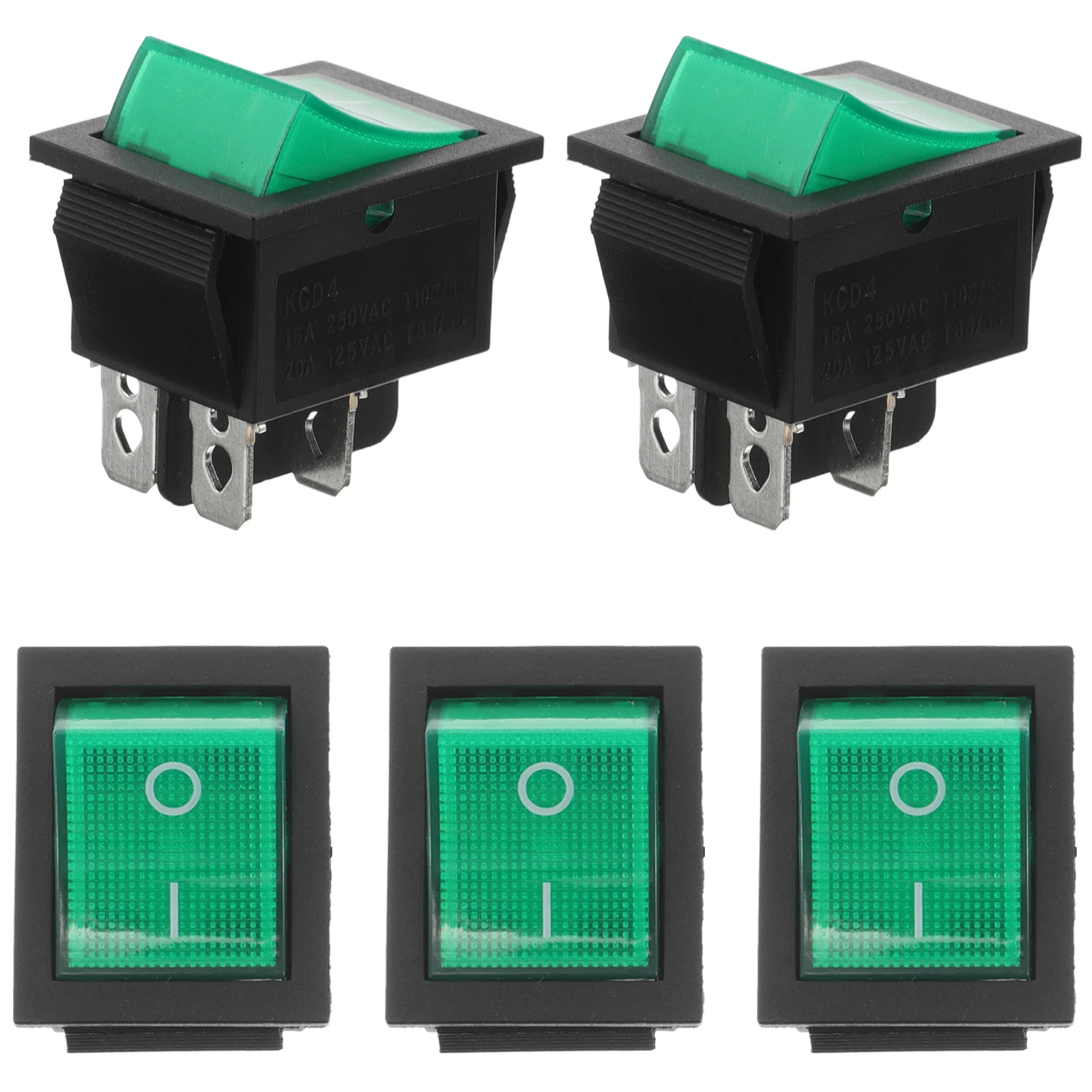 

5pcs Boat Switch Rocker On Off Button Green Toggle Durable Plastic RV Generator Brake Light Replacement
