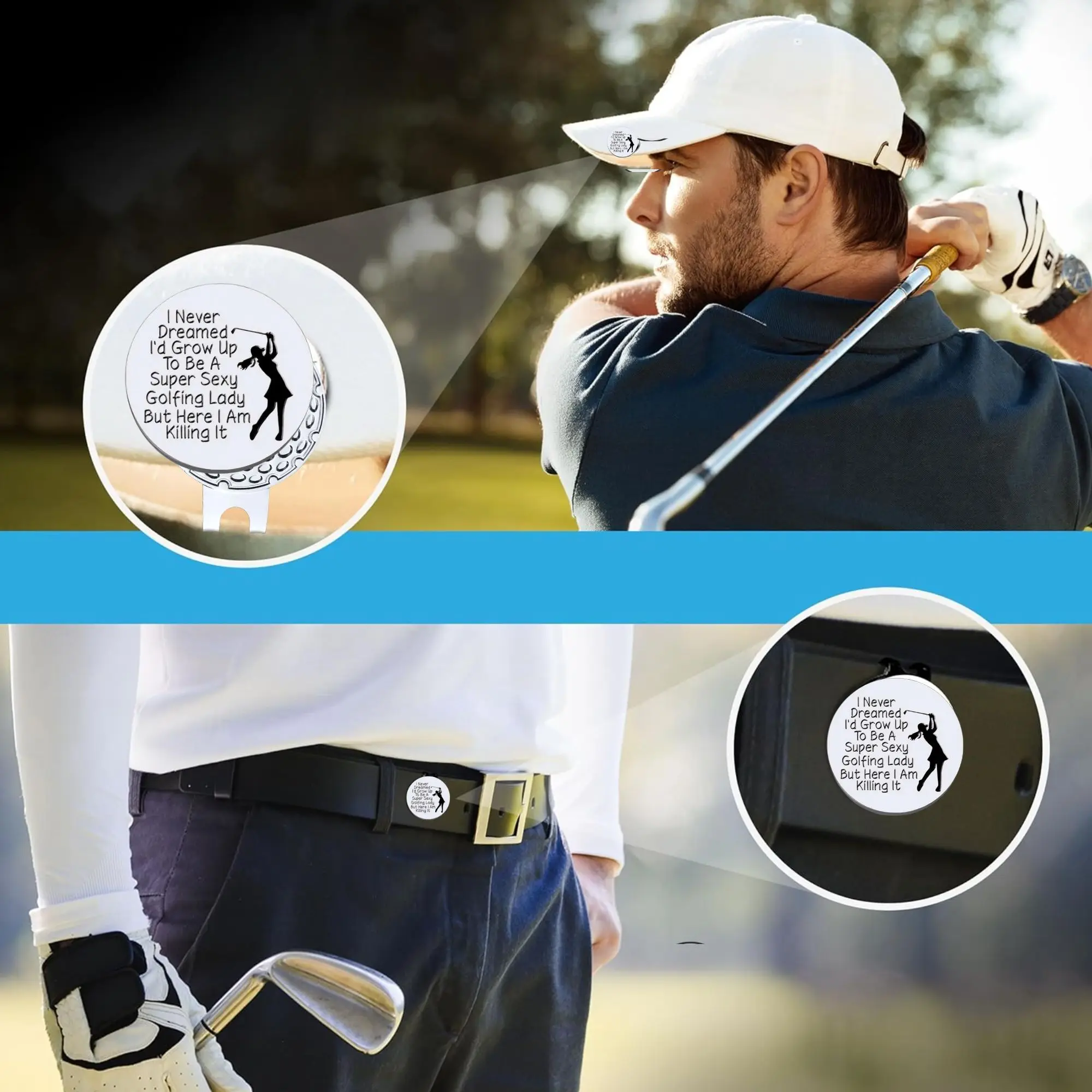 أنا لم أحلم أبدًا معرف يكبر ليكون سوبر مثير جولف سيدة كرة جولف ماركر مضحك جولف هدية للمرأة عيد الميلاد جولف ماركر هدية #4