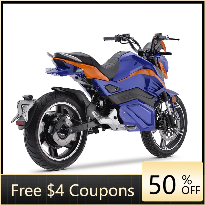 

Rs EEC Adult Electric Motorcycle 5000W 72V45Ah Battery 90km Range 100km/h, Top Speed, Racing Moped CBS