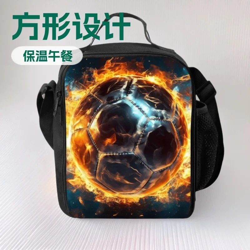 Football Sport Thermal Bag Insulated Lunch Bags Football Star Lunch Container Leakproof Tote Lunch Box Food Storage Bags