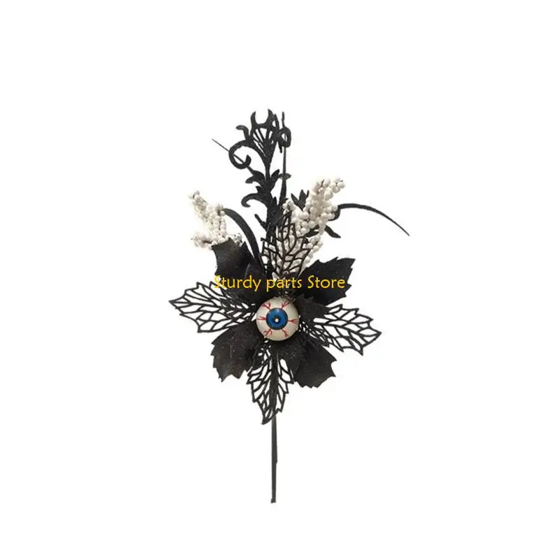 97QC Halloween Horror Flower with Eyeball Party Costume Cosplay Prop Ornament for Wedding Birthday Holiday New Year Decor