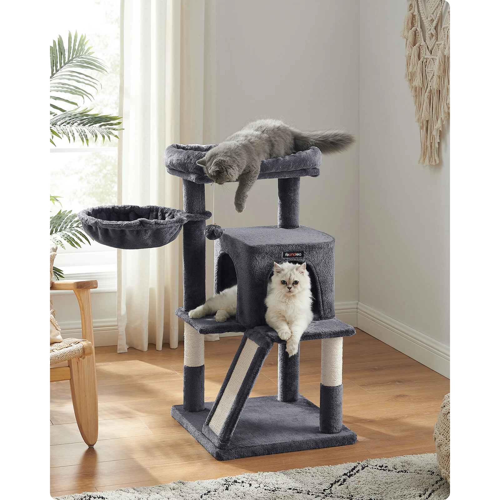 Feandrea Cat Tree, Cat Tower, Widened Perch for Large Cats