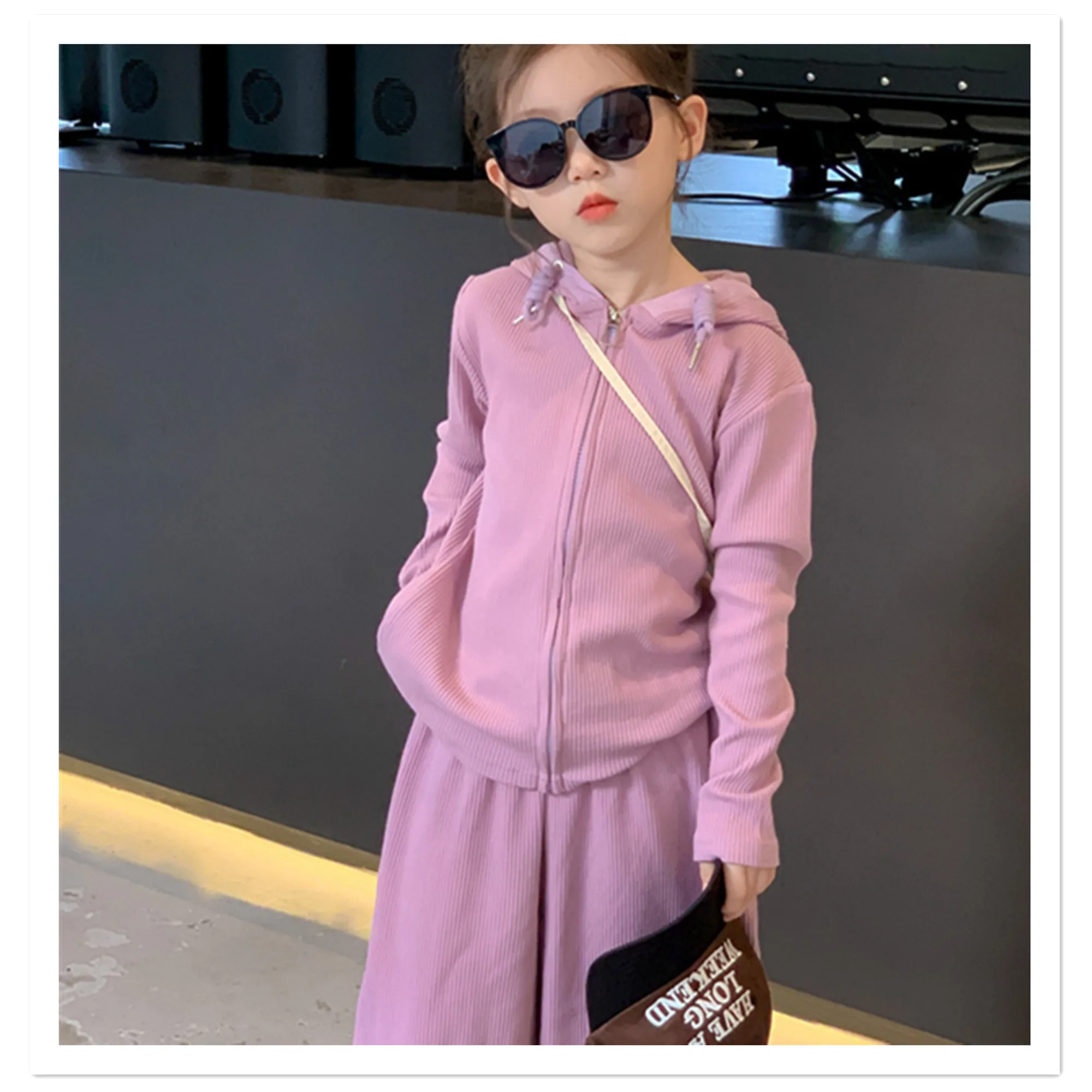 Girls' Set Autumn 2023 New Westernized Chinese Children's Baby Korean Edition Children's Long Sleeve Autumn Hooded Two Piece Set