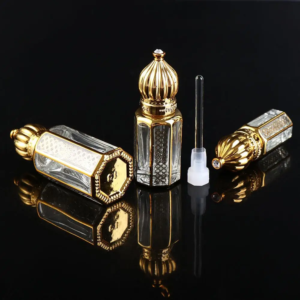 Vintage Glass Empty Cosmetic Container Sample Vial Refillable Essential Oil Perfume Dropper Bottles Travel Use