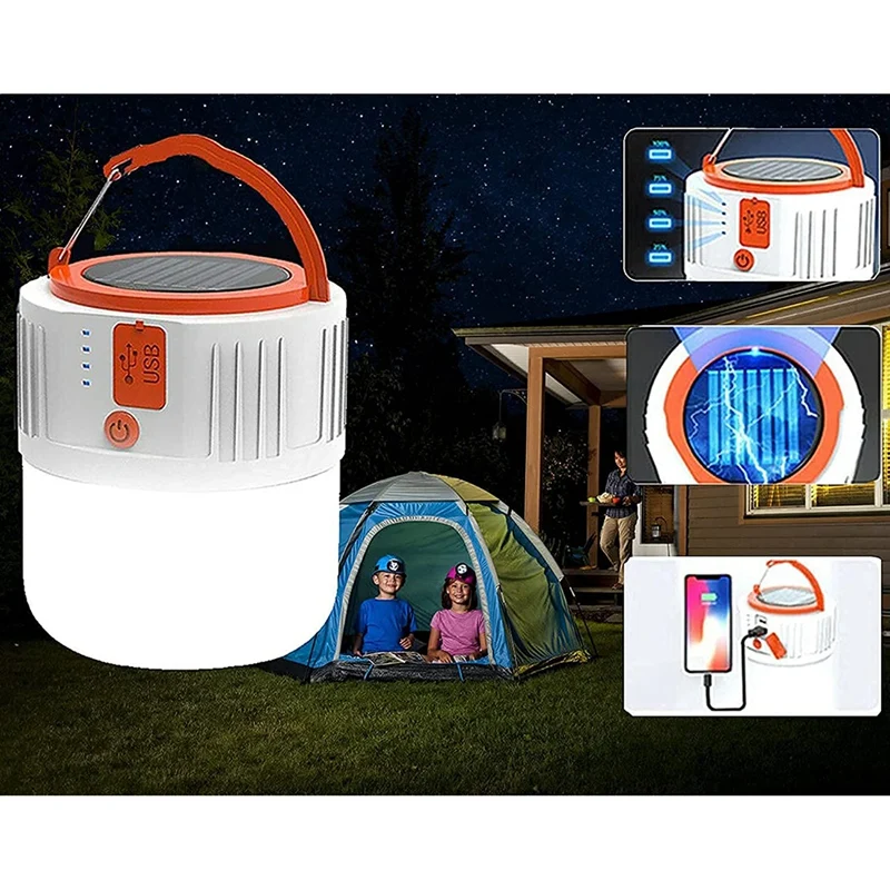 HOT-LED Solar Camping Lamp,Camping Lantern Portable Garden Tent Lamp Light Waterproof Searchlight For Night Fishing
