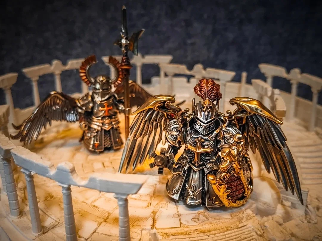 Crociate europee Ordine dei cavalieri Moc Cavalieri Templari Mattoni magnetici in metallo delicato Giocattoli Materiale in rame Figura Ornamento Regali