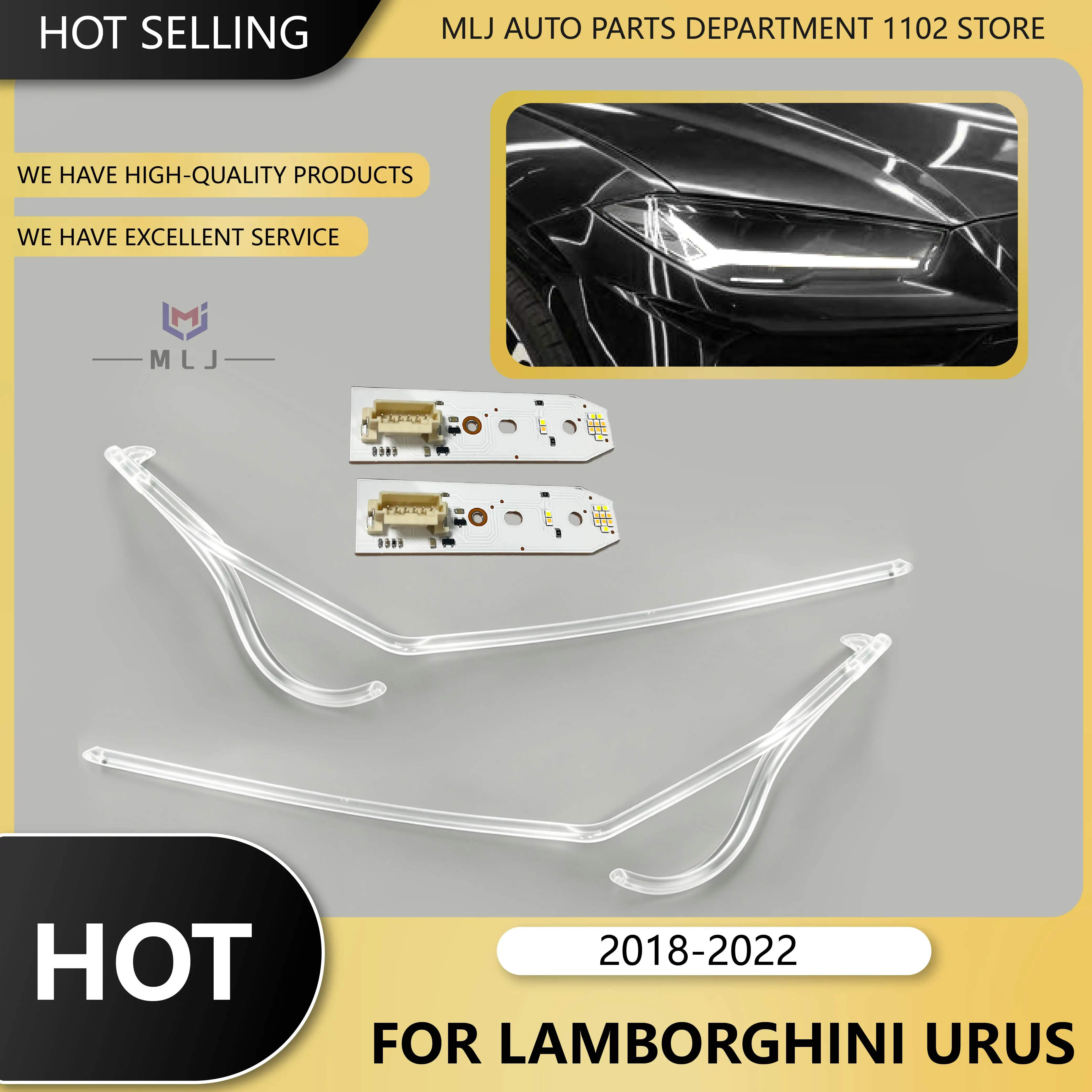 For 2018 2019 2020 2021 2022 Lamborghini Urus Lamp Tube Bar Light Guide Strip Light Source Copper Plate DRL Chip Angel Eye Board