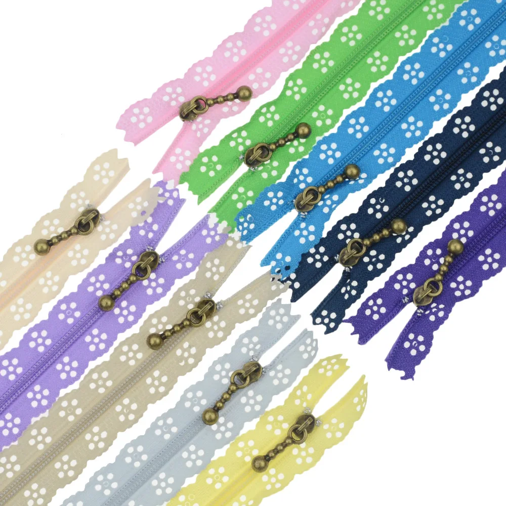 5Pcs 3 # Lace 30CM (12 Inch) Nylon Zipper Sewing Tailoring Clothing