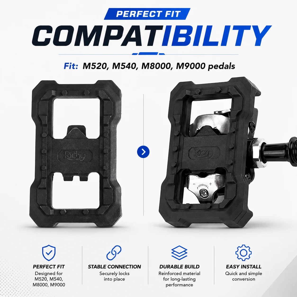 MTB Pedal Converter Bicycle Clipless Pedals Converter to Flat Peda Mountain Bike Pedal Adapter for Shimano M520/M540/M8000/M900