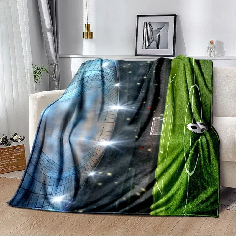 Soccer Ball Field Football Goal Throw Blanket Soft Flannel Blankets Bed Sofa Cover Bedspread Home Decor Christmas Birthday Gifts