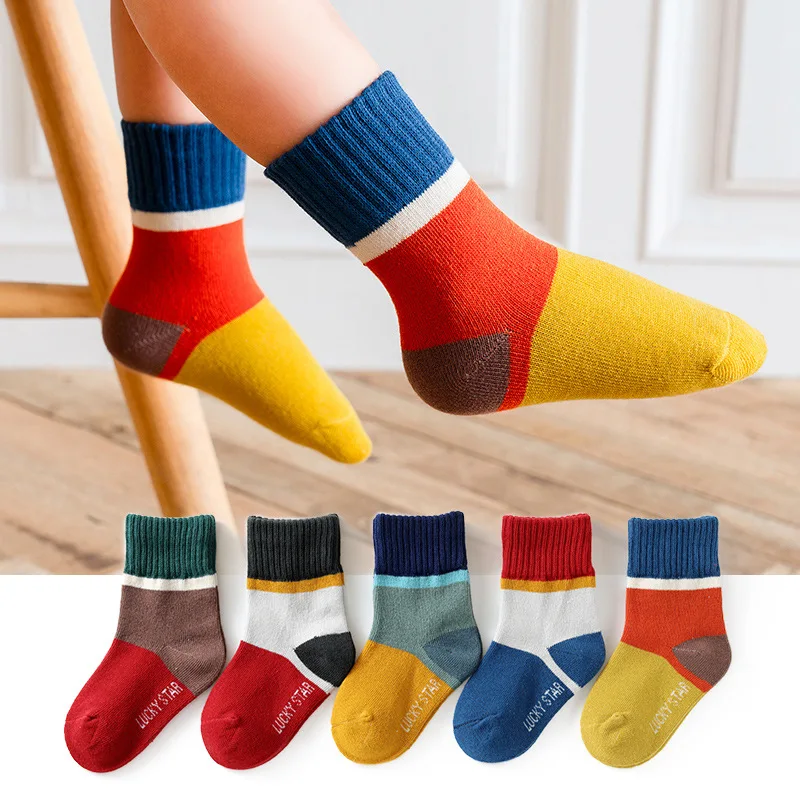 

5 Pairs/Lot Boys Girls Socks for Kids Toddler Autumn Winter Cotton Socks Children Mesh Socks Fashion 1-12 Years