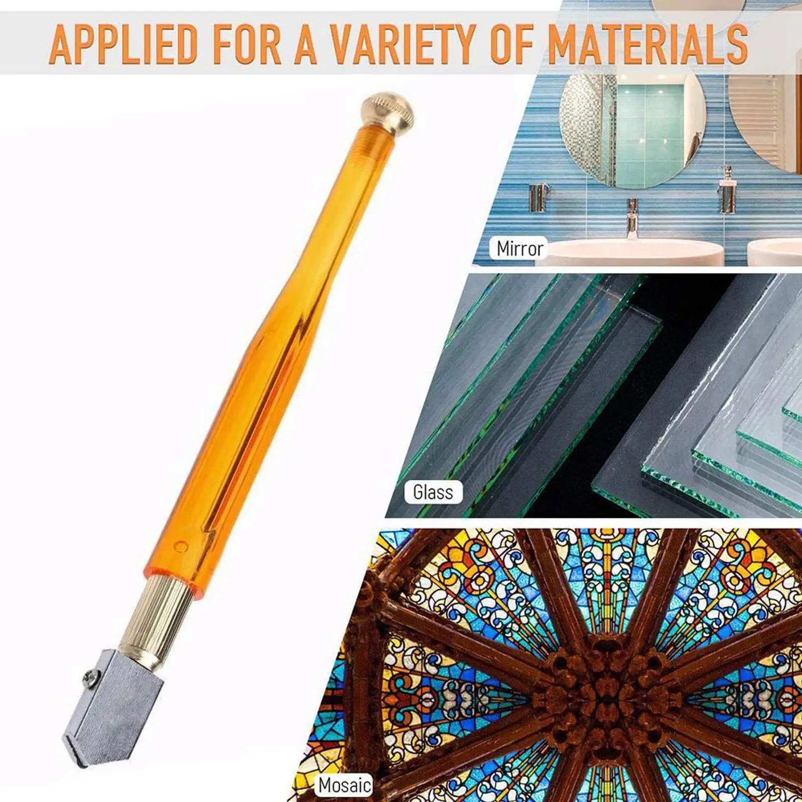 160mm Professional Oil Feed Glass Cutter Diamond Plastic Manual Tile DIY Tools Cutting Tools Handle Construction 6-12mm Cut R1P3