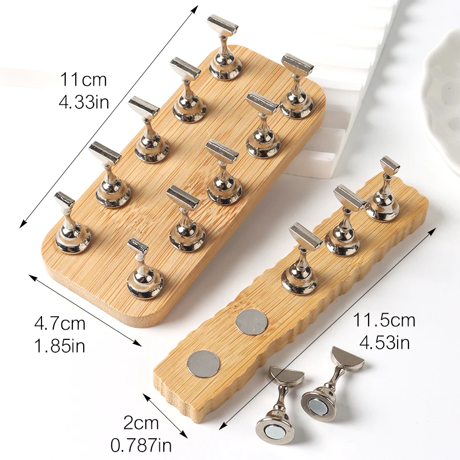 Soporte de Práctica de Uñas Magnético Fuerte Soporte para Tips de Uñas Exhibición de Práctica Uñas Postizas Set de Soportes Manicura 5