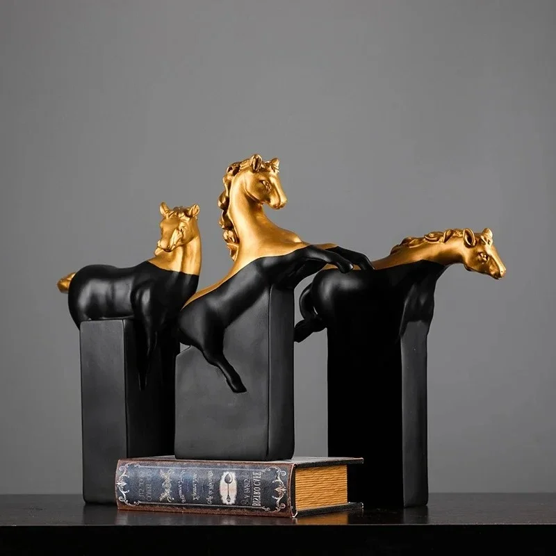 Creative Abstract Horse Sculpture Realistic Horse Animal Statue Colorful Mosaic Decorative Figurines Home Decoration Accessories