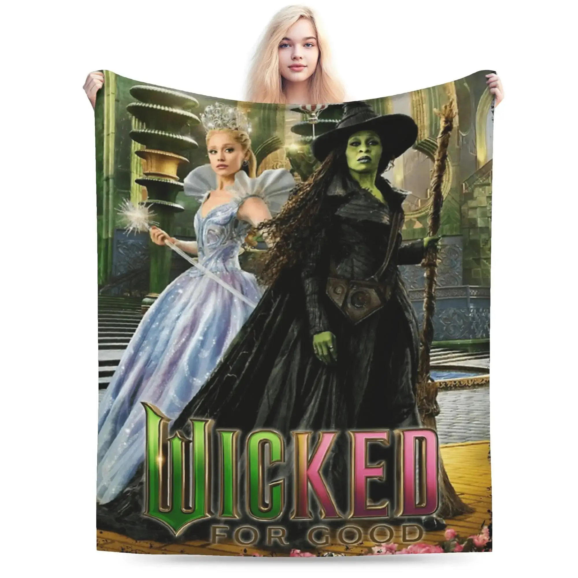 

Фланелевое одеяло из фильма «Wicked For Good», зимнее теплое покрывало для девочек и мальчиков, покрывало на диван, кресло, кровать, модное покрывало в уличном стиле