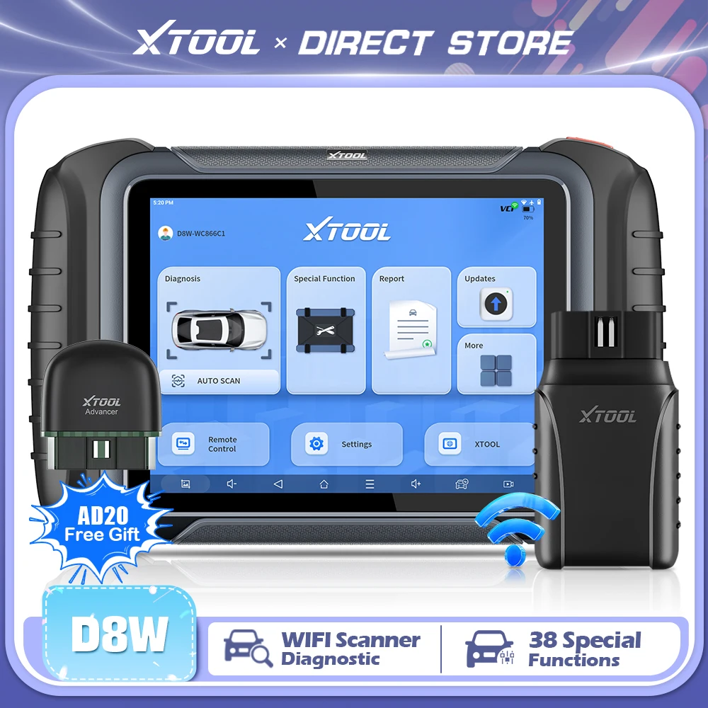 XTOOL D8W Bluetooth Diagnostic Tools Upgrade of XTOOL D8S Automotive Scanner With Topology Map Built-in DoIP CAN FD 3-Year Free