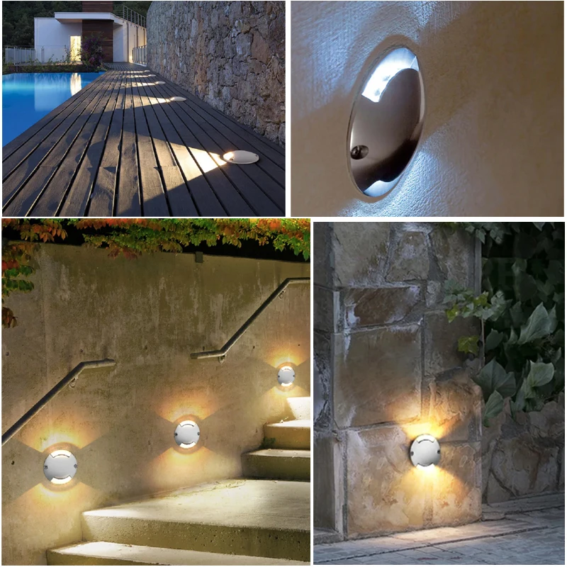 DC12V 24V Outdoor Waterproof IP67 LED Dimmable Ground Lamp Side Light Garden Villa Steps Pedal Buried Light 1W 2W Spotlight