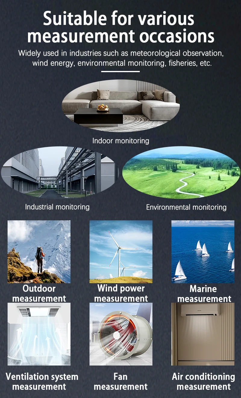 ZOYI 풍속계 풍속 ​ ​ 온도 및 습도 측정 휴대용 풍속계 FS1