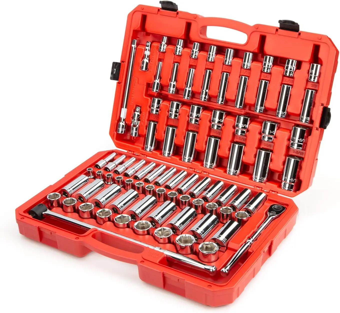 Half Inch Drive Six Point Socket Ratchet Set 83 Piece