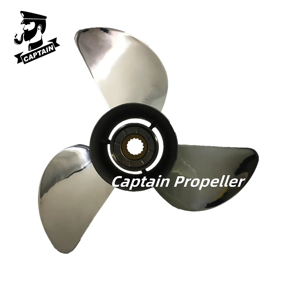 Captain Boat Propeller 13x19 Fit Tohatsu Outboard Engines 60C 70C 70HP 90HP 140HP Stainless Steel 3 Blade 15 Tooth Spline RH