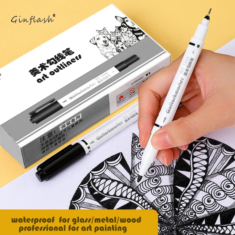 12pcs/box Waterproof Art Sketch comics Art Marker Pen Pigment Liner oil Based Drawing Handwriting School office Stationery