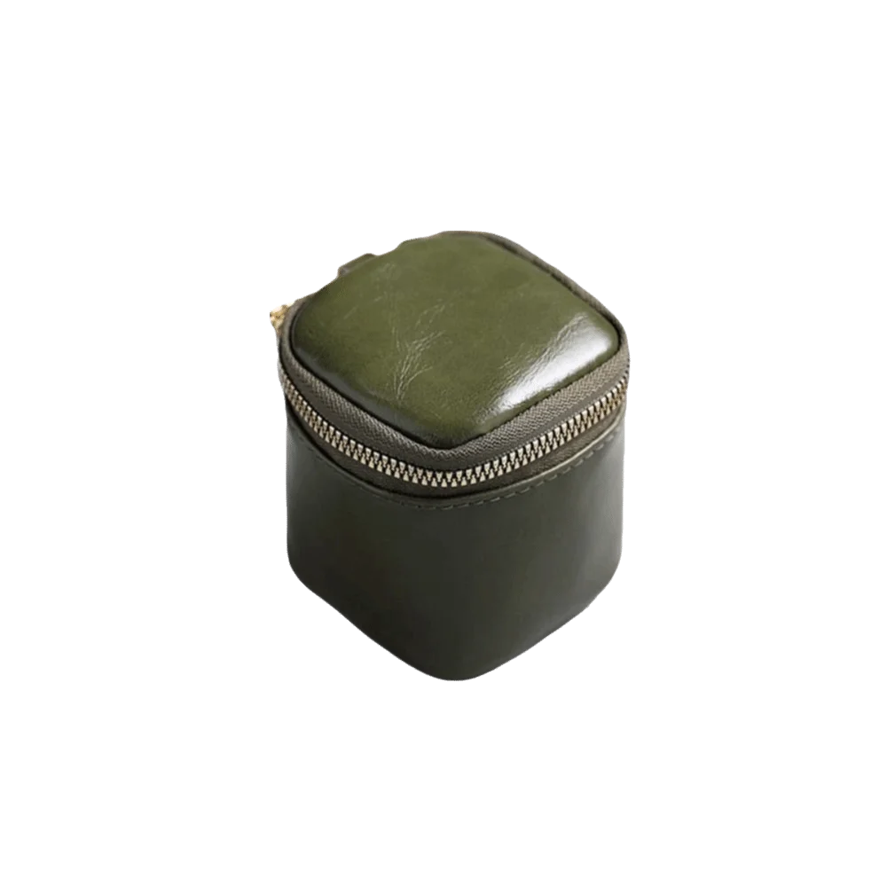 

Simple Leather Small Square Coin Purse Lipstick Storage Wrist Bag Zipper Wallet Korean Style Lightweight Mini Storage Bag Girls