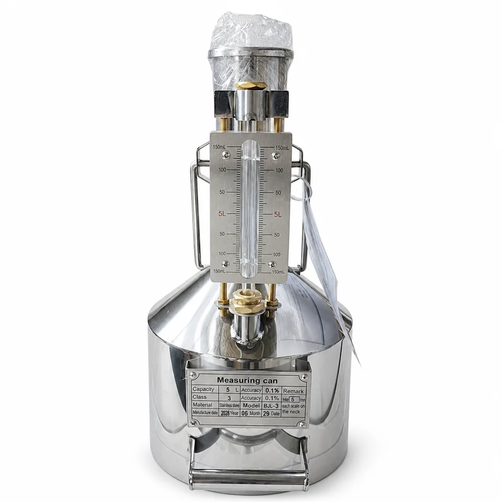 5L Stainless Steel Measuring Can High Accuracy 0.1% Calibration Can BJL-3 Stainless Steel Density Meter for Filling Station