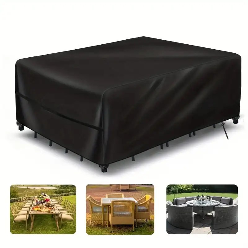 Multi‑Size Outdoor Table Cover 420D Oxford Waterproof Patio Table Protector UV‑Resistant Dust Snow Proof Furniture Cover for Pat