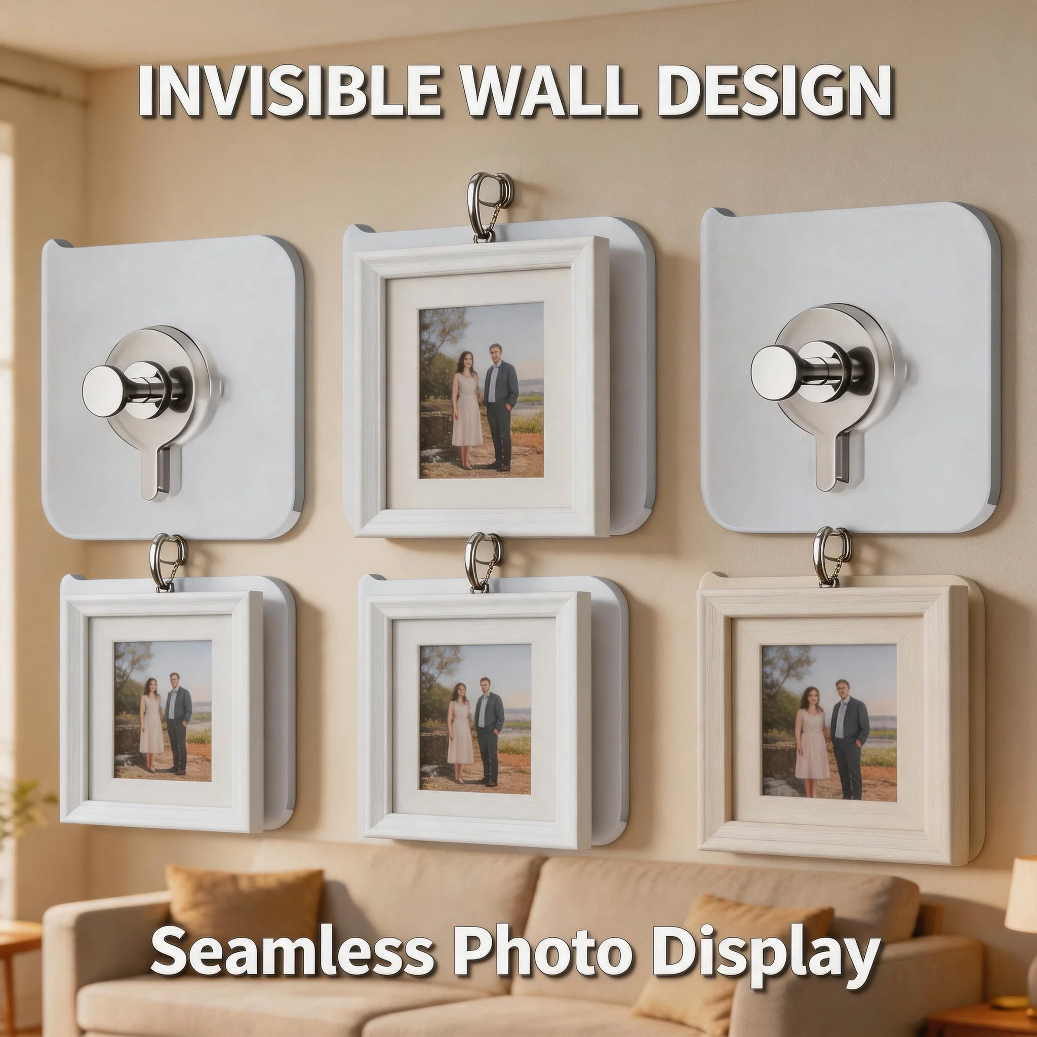 Strong Adhesive Hooks Picture Frame Holder Poster Clock No Drilling Hooks Home Kitchen Bathroom Waterproof Hanger Screw Hooks