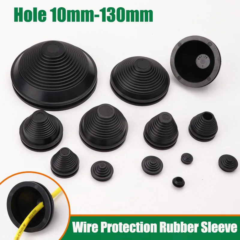 1Pc Black Tapered Rubber Wiring Grommets Gasket Electric Box Cable Protector Dust Plug 10/12/25/30/35/40/50/60/70/80/90-130mm