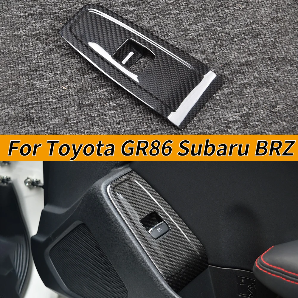 

2 Pack Window Control Panel Cover Dry Carbon Fiber Glass Lift Button Decorative Frame Sticker for Toyota GR86 Subaru 2022+