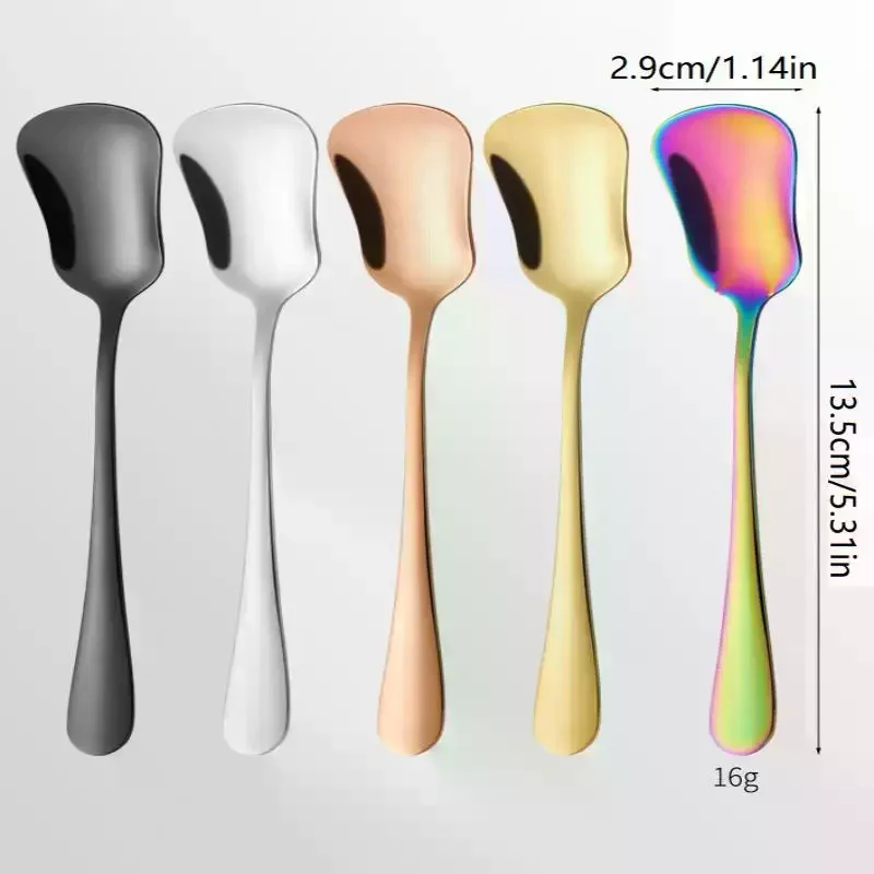Dessert Spoon Stainless Steel Stirring Spoons Gourd Spoon Cake Salad Spoon Luxury Tableware Gift Small Spoon