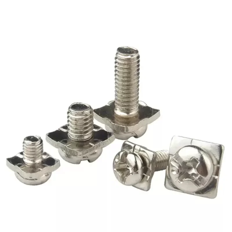 M3 M3.5 M4 M5 Nickel Plated Square Washer Two Combination Screw Phillips Terminal Block Screw Leakage Switch Accessories
