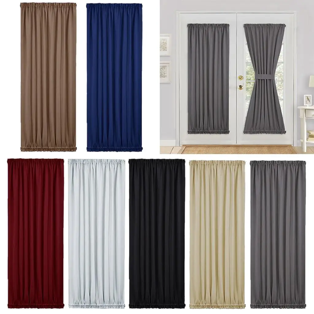 Window Curtains Blackout Shade Curtain Rod Pocket Door Panel Thermal Privacy for Living Room Windows
