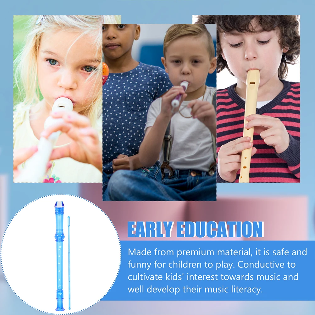 

2 Pcs Kids Soprano Recorder Resin 8 Hole Clarinet Wind Instrument Stable Precise Sound Musical Gift