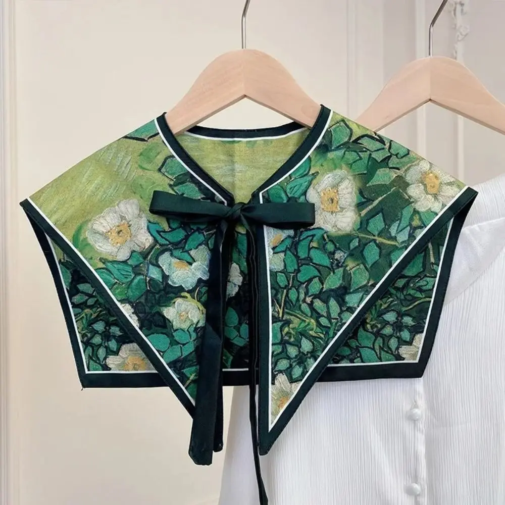 

New Detachable Shirt Fake Collar Vintage Half Shirt Necklace Shawl False Fake Collar Floral Pattern Women Shoulder Wraps